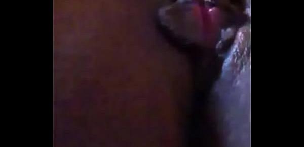  Ebony rubbing her wet juicy pussy
